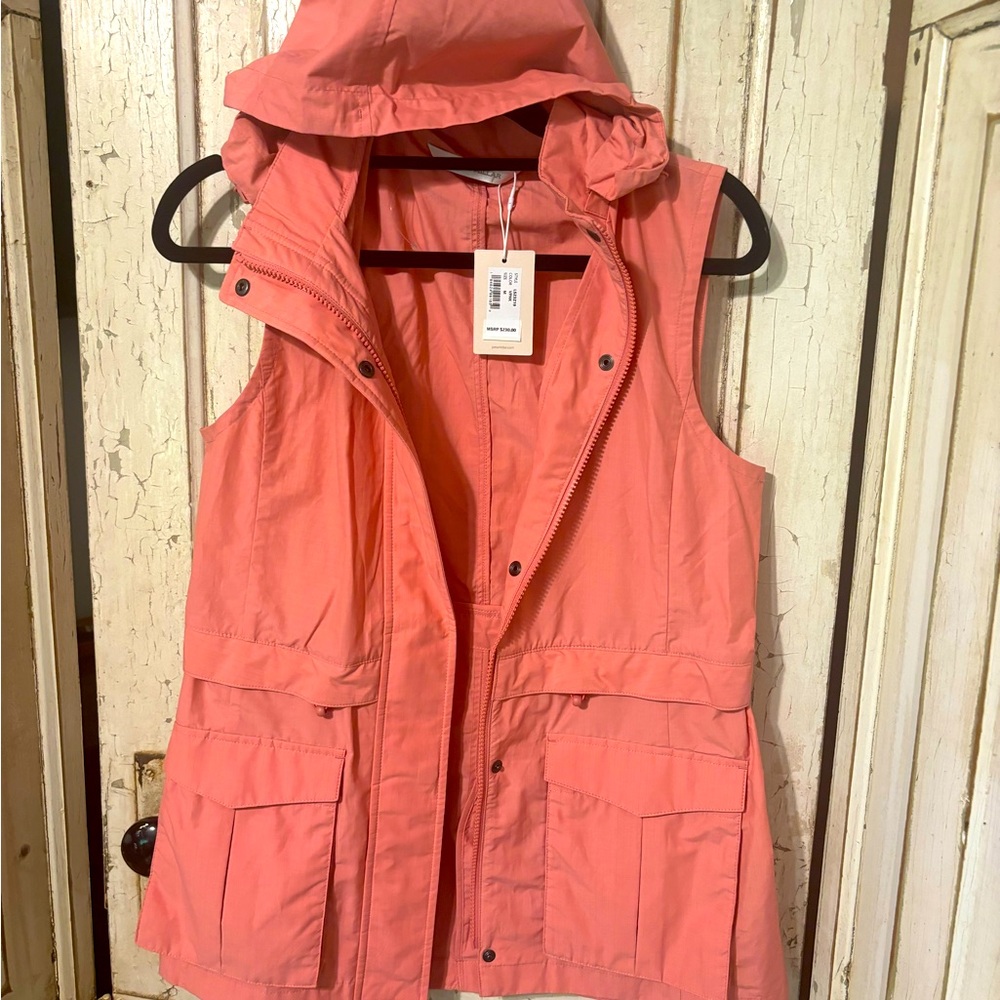 NWT Peter Millar Vest Hooded Joan Pink Performance Fabric Women's Med pink Golf
